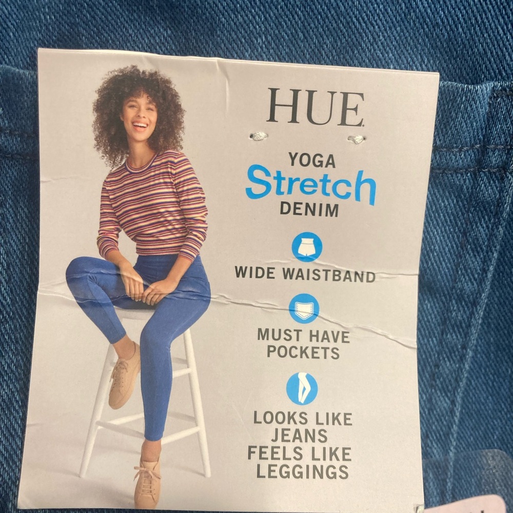 HUE Women's small denim stretch yoga/leggings pants NWT, $48 MSRP - Picture 5 of 9